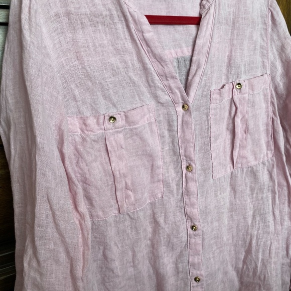 100% LINEN J. Jill Button up Blouse - Picture 3 of 4